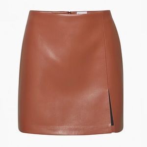 Sunday Best Brown Leather Skirt (aritzia)